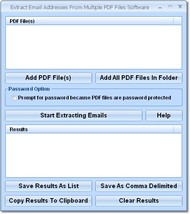 Extract Email Addresses From Multiple PDF Files Software screenshot